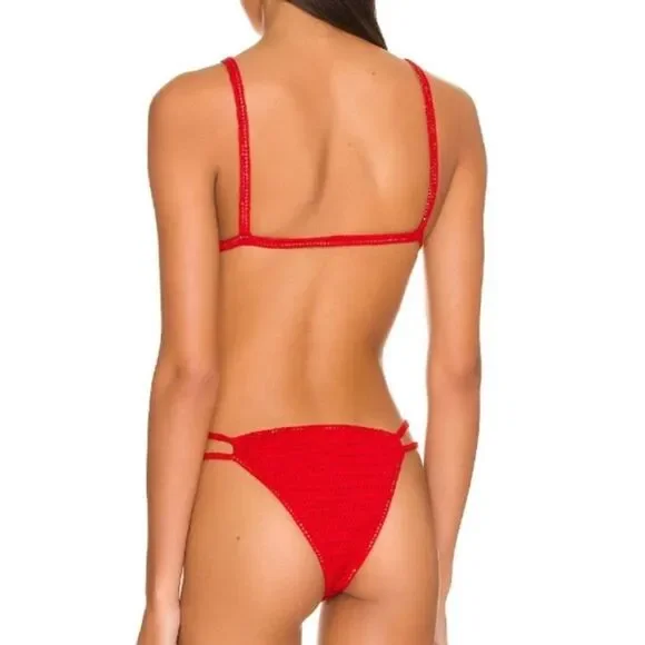 Maiya Paris Lili Top & Bottom Bikini Set Color Cerise Size Large New In Package